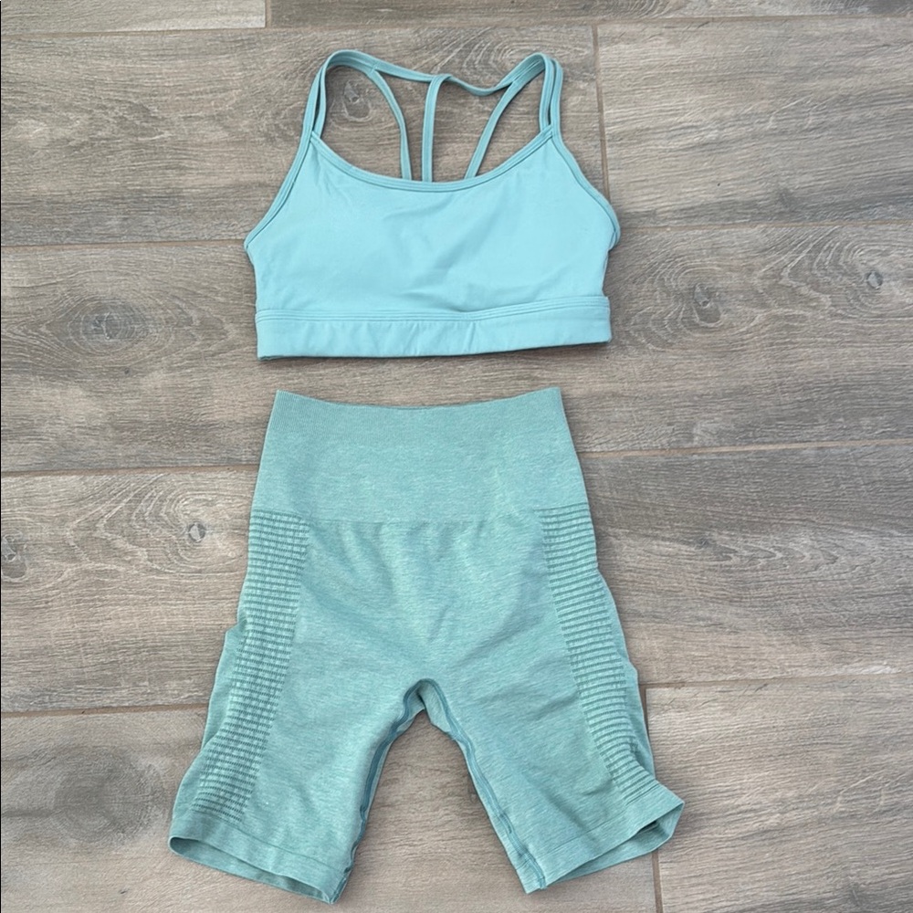 Alphalete Blue Athletic Shorts Mid-Length